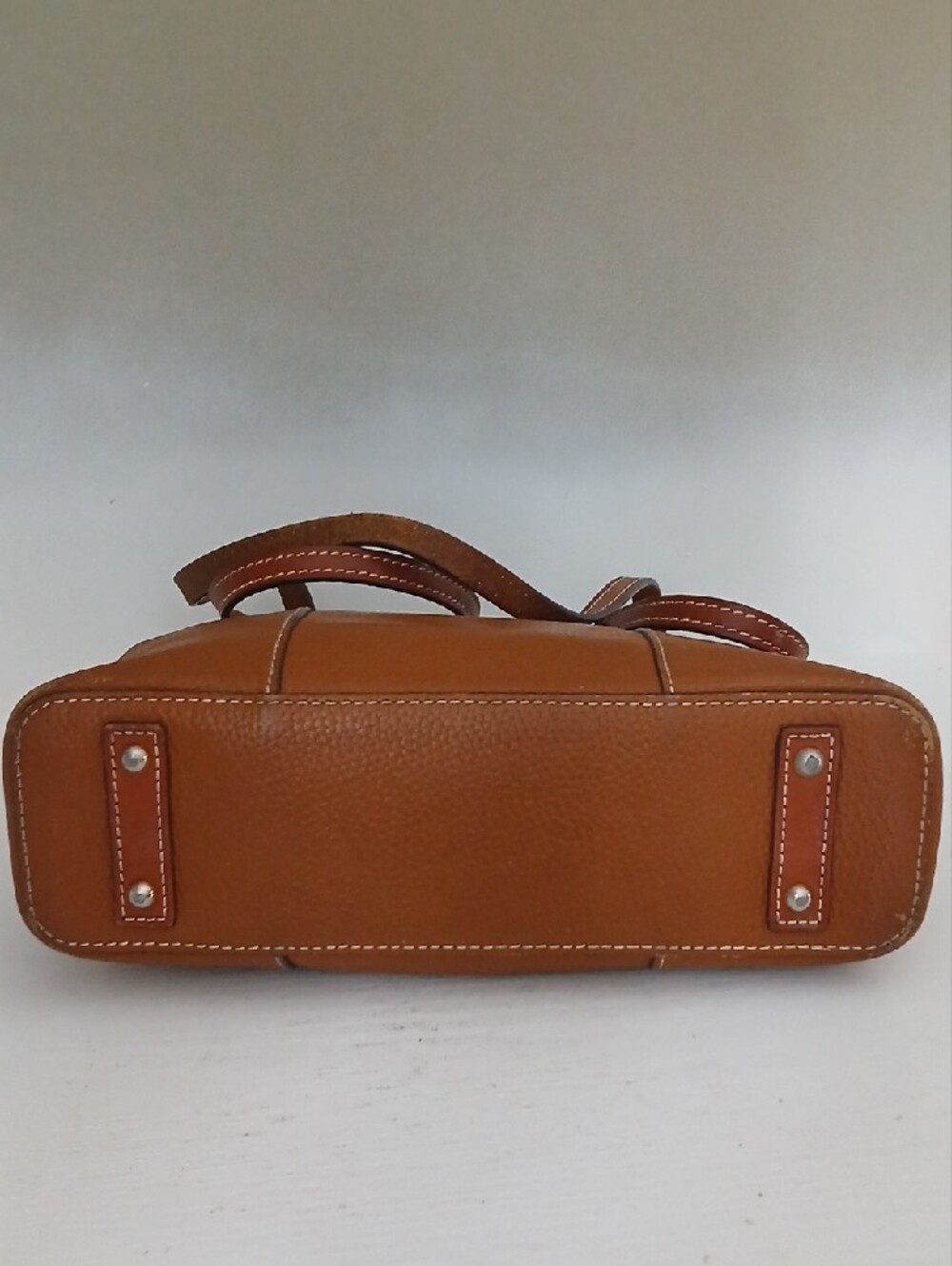 Dooney & Bourke Brown Pebbled Leather Tote with Front Pocket - Picture 5 of 9